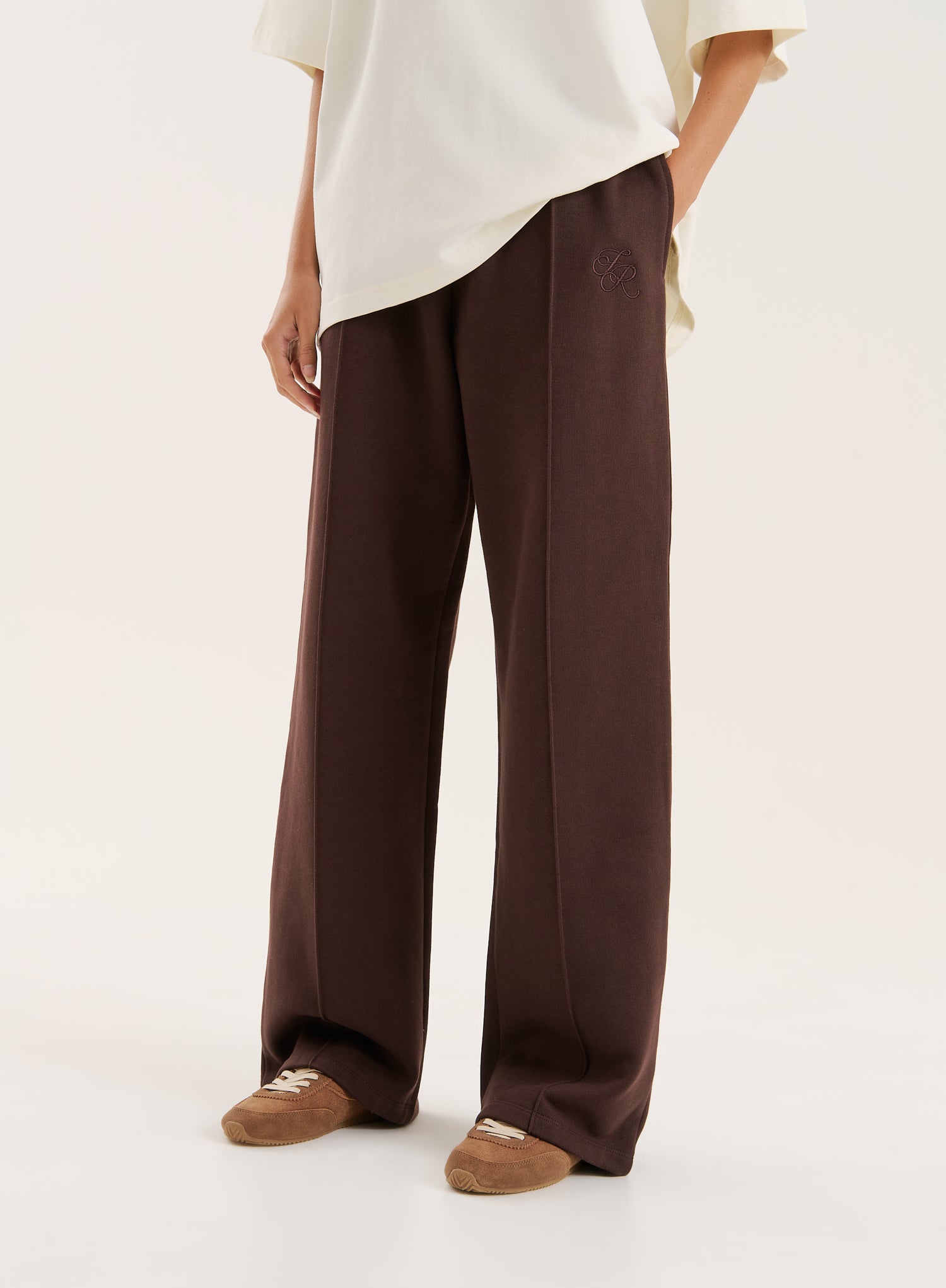 Chocolate 4th Wide Leg Branded Heavyweight Joggers